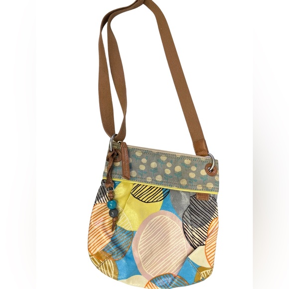 Fossil key per coated canvas crossbody purse bag - Picture 1 of 10